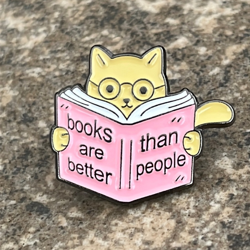 Cat Books are better than people brooch‎ lapel pin backpack pin